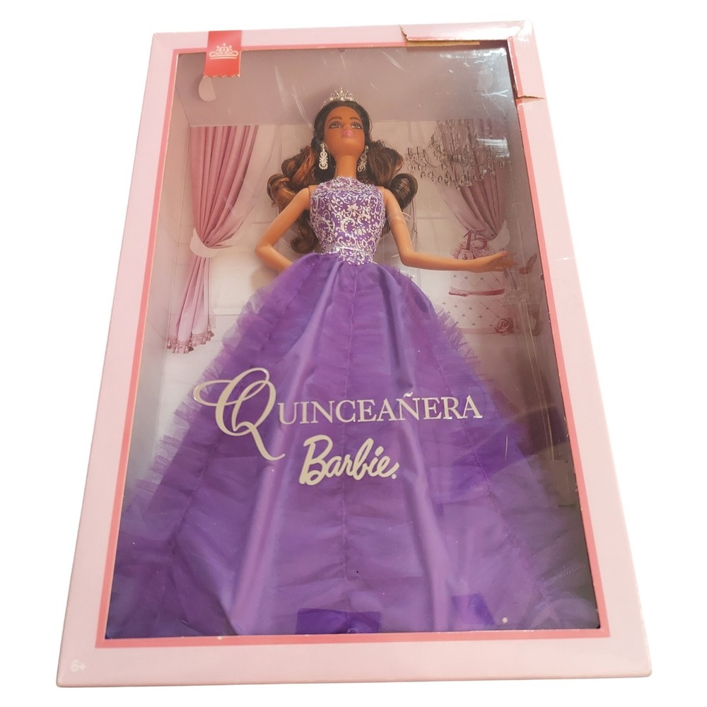 Mattel Quinceanera Barbie Doll Purple Gown Tiara 15th Birthday Collector Edition